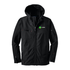 Port Authority Textured Hooded Soft Shell Jacket